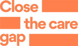 Close the care gap - logo in orange